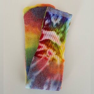 Tie Dye Socks Colorful Retro Boho Rainbow Cotton Blend Tube Handmade Sock Hippie